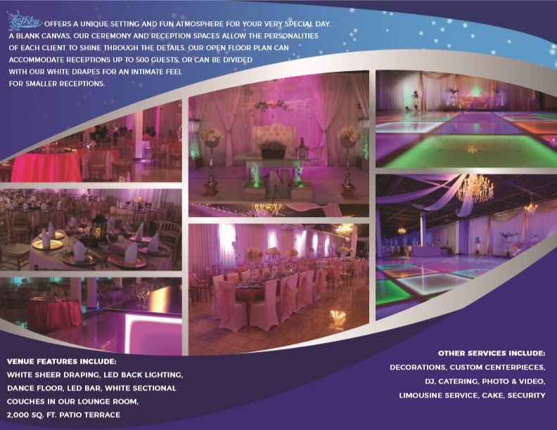 Sky Event Center - Tri Fold Brochure